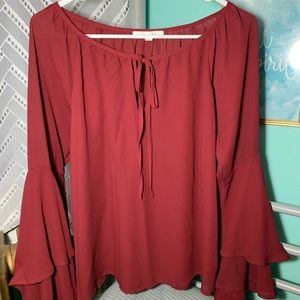 Active USA red long sleeve top
